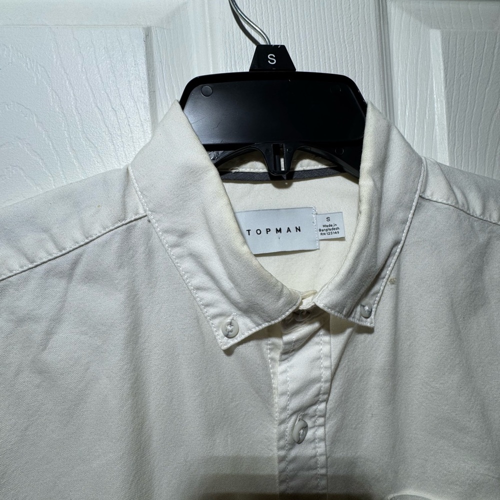 Topman Cream Casual Button Down Shirt